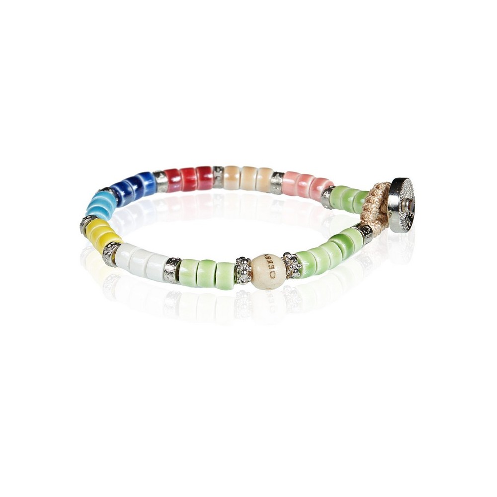 1 - Gerba man bracelet LC10 multicolor ceramic and bone