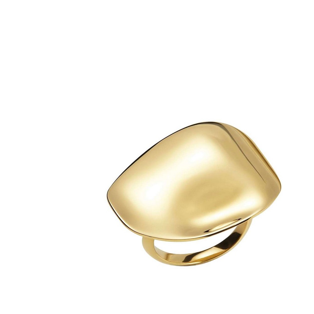 1 - Breil B Whisper oval woman ring golden steel TJ3247