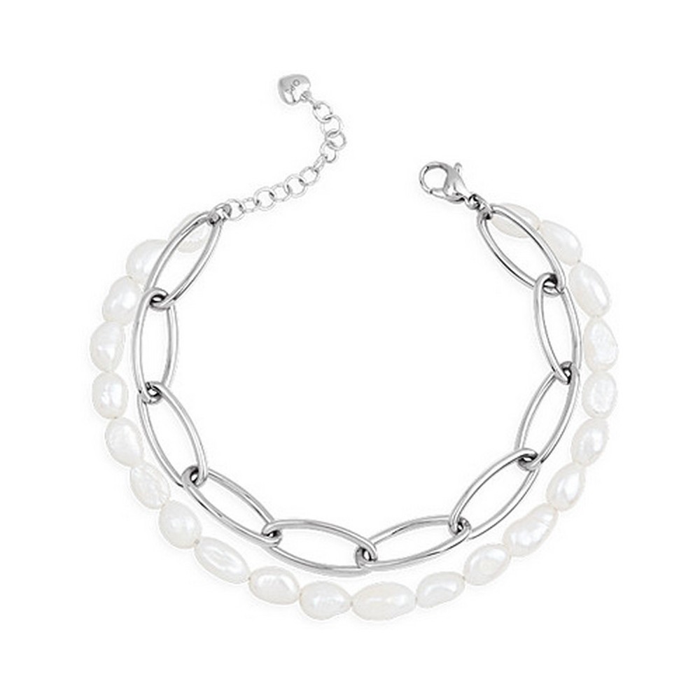 1 - Ops Objects Lizzy OPSBR-803 steel woman bracelet with pearls