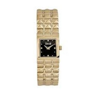 1 - Stroili women's golden watch with bracelet 1683268 steel black background