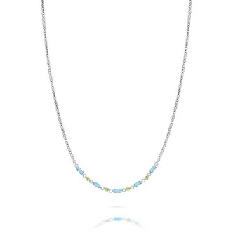 1 - Ops Objects Shimmer OPSCL-807 steel woman necklace with crystals