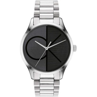 1 - Calvin Klein iconic men's watch only time 25200163 steel black background