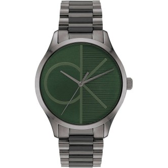 1 - Calvin Klein Iconic 25200164 only time man watch steel green background