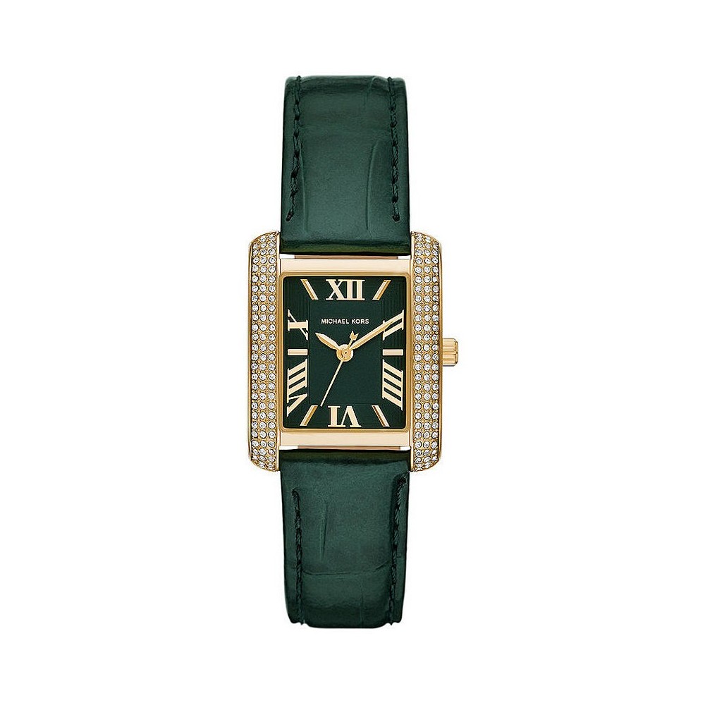 1 - Orologio donna Michael Kors Emery dorato MK4697 acciaio cinturino pelle verde