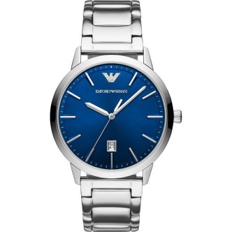 1 - Orologio uomo Emporio Armani solo tempo acciaio fondo blu AR11311