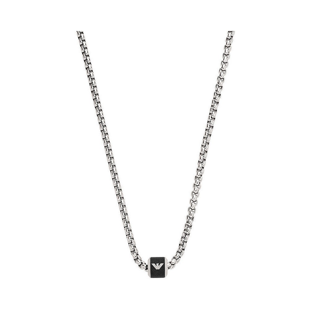 1 - Men's Emporio Armani Essential EGS2910040 steel tubular chain necklace