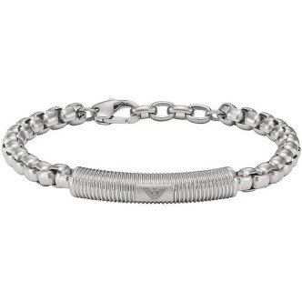 1 - Emporio Armani Fashion EGS2940040 men's bracelet with central plate