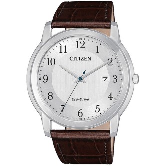 1 - Citizen Evergreen Eco Drive AW1211-12A men's watch with brown leather strap