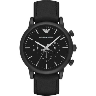 1 - Orologio cronografo uomo Emporio Armani nero AR1970 acciaio cinturino silicone