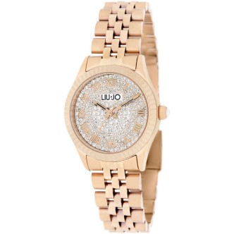 1 - Orologio donna solo tempo Liu Jo Tiny rosato TLJ1982 acciaio fondo con cristalli