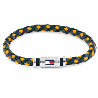 1 - Bracciale uomo Tommy Hilfiger Ramos pelle multicolor ed acciaio 2790455