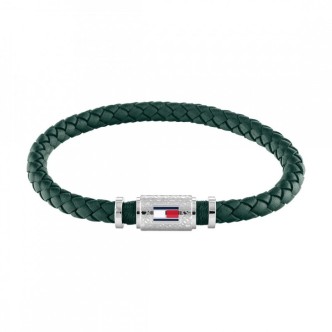 1 - Tommy Hilfiger Ramos men's bracelet green leather and steel 2790456