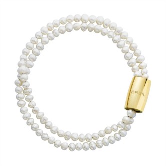 1 - Breil Magnetica System woman bracelet golden TJ3301 steel and natural pearls