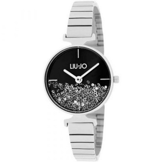 1 - Orologio donna solo tempo Liu Jo Dancing Supreme TLJ2098 fondo nero acciaio con glitter