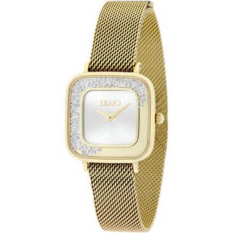 1 - Women's watch only time Liu Jo Dancing Square golden TLJ2010 steel Milano mesh