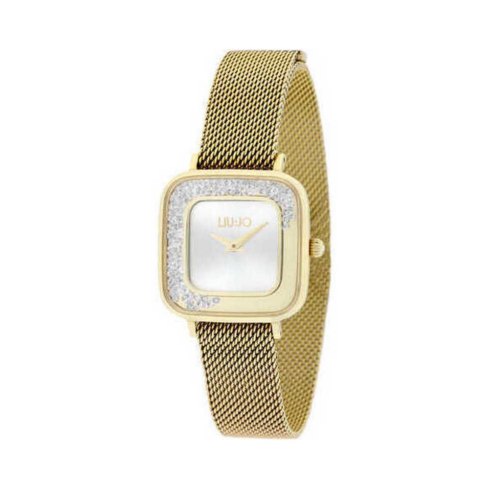 1 - Women's watch only time Liu Jo Dancing Square golden TLJ2010 steel Milano mesh