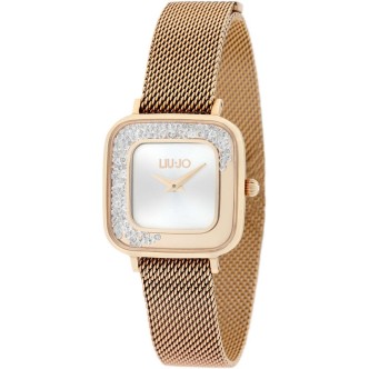 1 - Women's watch only time Liu Jo Dancing Square rose TLJ2011 steel Milano mesh