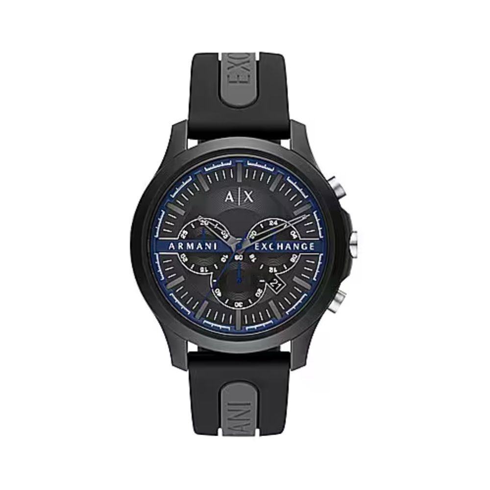 1 - Orologio uomo cronografo Armani Exchange Hampton nero AX2447 silicone