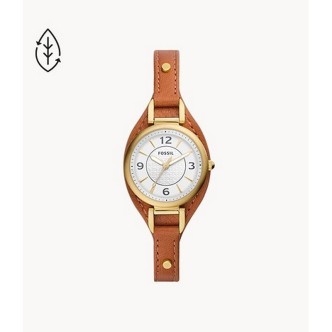 1 - Fossil Carlie brown time only woman watch ES5215 leather strap