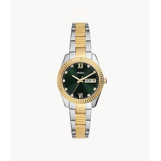 1 - Orologio donna solo tempo Fossil Scarlette acciaio bicolor ES5240 fondo verde