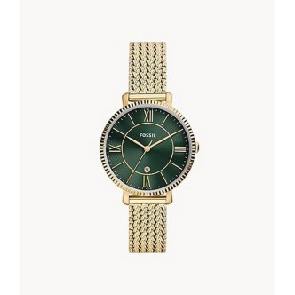 1 - Orologio donna solo tempo Fossil Jacqueline dorato acciaio ES5242 fondo verde