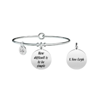 1 - Kidult bracelet 731302 steel 316L pendant with phrase Van Gogh Philosophy collection