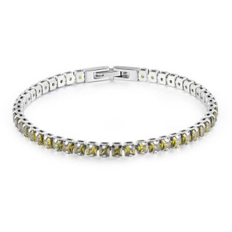 1 - Brosway Avantgarde steel tennis bracelet with green zircons BVD24