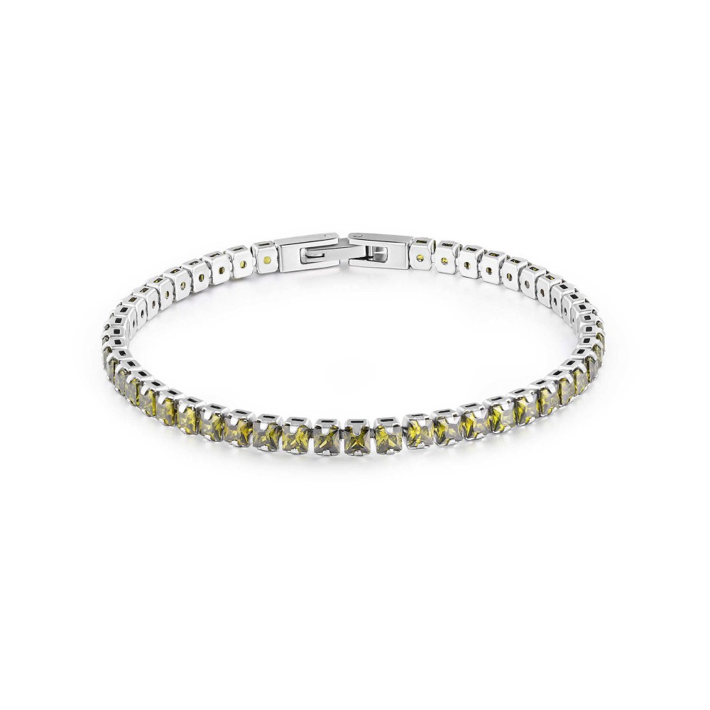 1 - Brosway Avantgarde steel tennis bracelet with green zircons BVD24