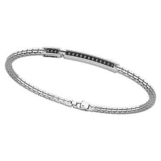 1 - Zancan man bracelet Silver 925 with black zircons ESB084