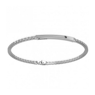 1 - Bracciale uomo Zancan Insignia Argento 925 targa con zirconi neri ESB152