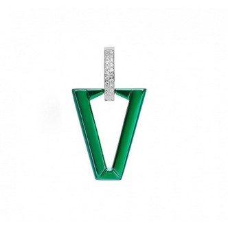 1 - Valentina Ferragni Single Earring Green Silver 925 with zircons DVF-OR-LU10 Same Platinum plating