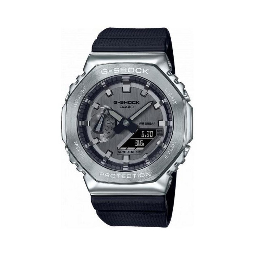 1 - Orologio Casio G-Shock nero e grigio uomo GA-2100-1AER cassa e cinturino in resina.