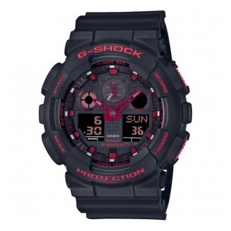 1 - Orologio Casio G-Shock nero e rosso GA-100BNR-1AER cinturino resina