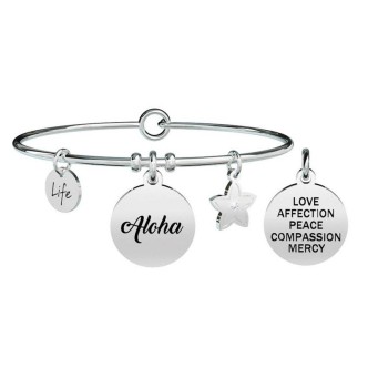 1 - Bracciale Kidult 731362 acciaio 316L ciondolo "Aloha" con cristalli collezione Philosophy