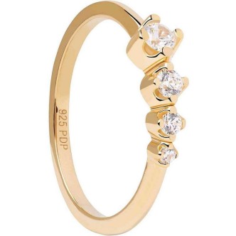 1 - PD Paola New Essentials woman ring AN01-801-16 925 silver gilded with zircons