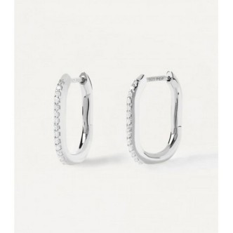 1 - Women's PD Paola Essentials Spike AR02-571-U Silver hoop earrings with zircons