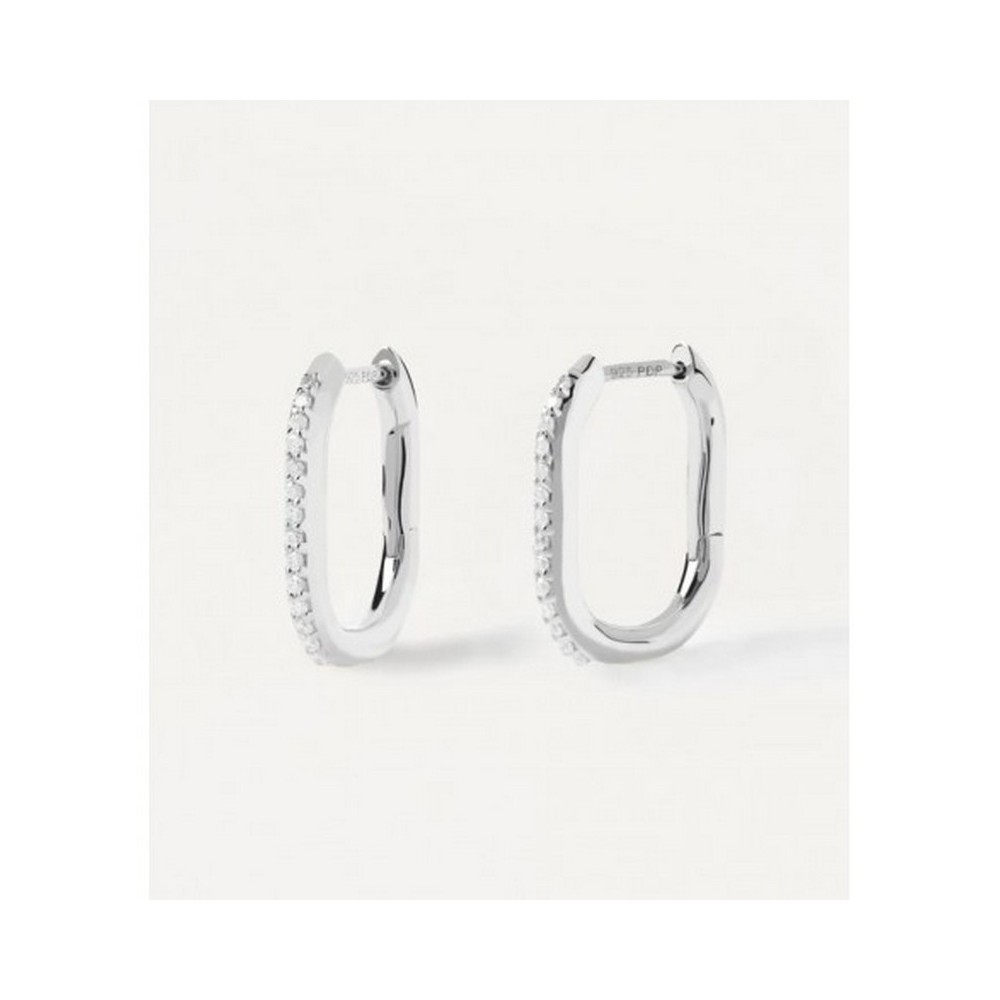 1 - Women's PD Paola Essentials Spike AR02-571-U Silver hoop earrings with zircons