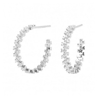 1 - PD Paola Crown AR02-579-U woman hoop earrings Silver with zircons