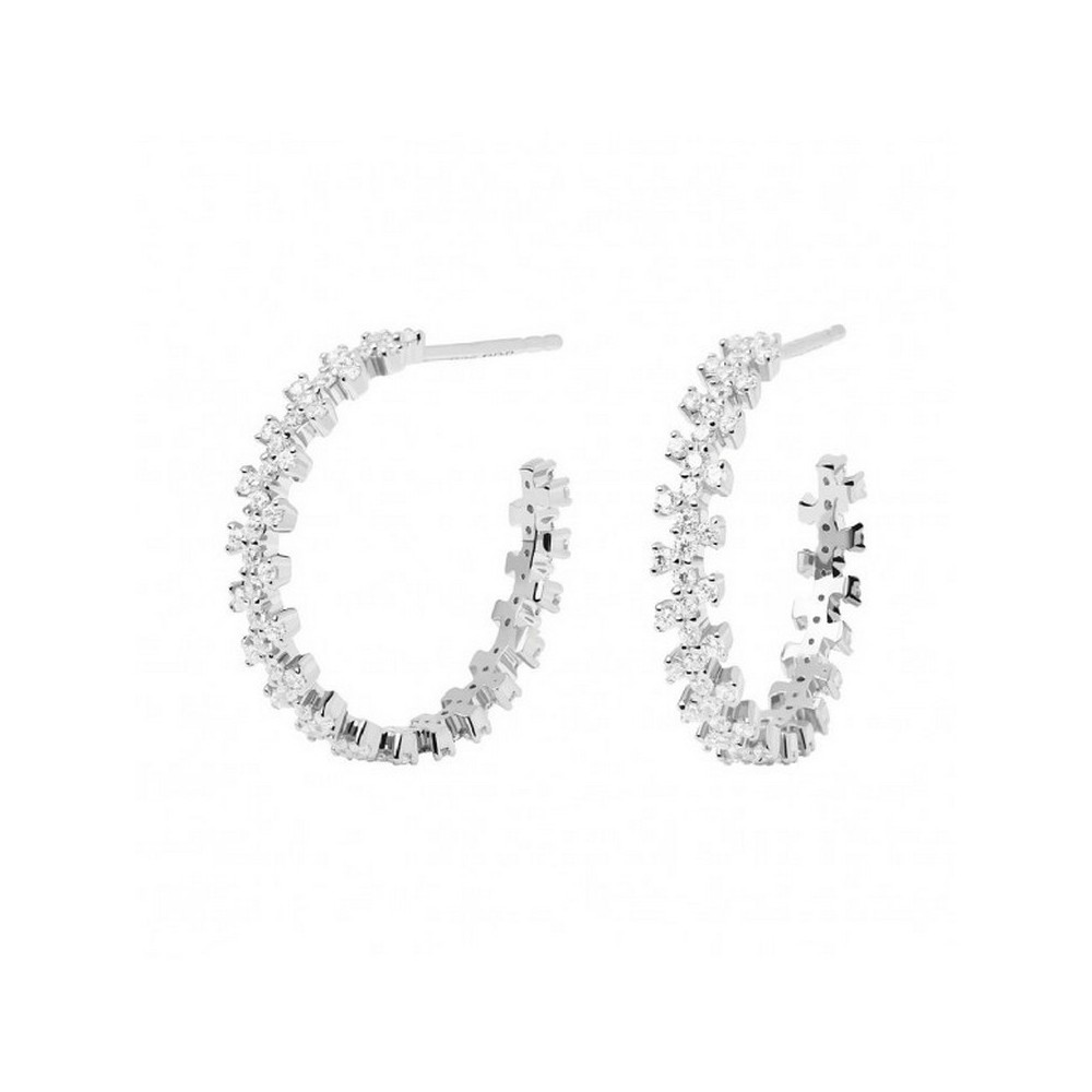 1 - Orecchini a cerchio donna PD Paola Crown AR02-579-U Argento con zirconi