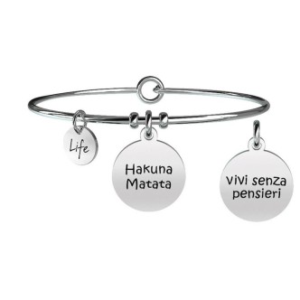 1 - Bracelet Kidult 731248 steel 316L Hakuna Matata pendant Philosophy collection