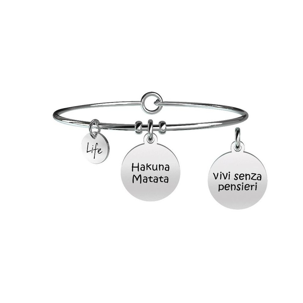 1 - Bracelet Kidult 731248 steel 316L Hakuna Matata pendant Philosophy collection