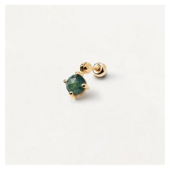 1 - PD woman single earring Paola Kimi PG01-711-U 925 silver with green agate