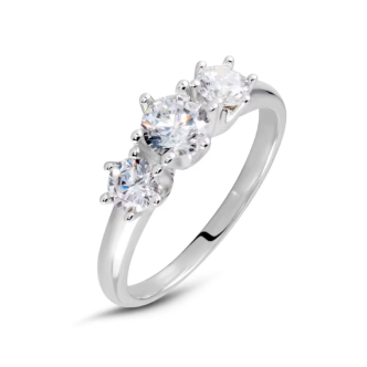 1 - Trilogy Stroili woman ring Silver 925 with zircons 1661476 meas. 14