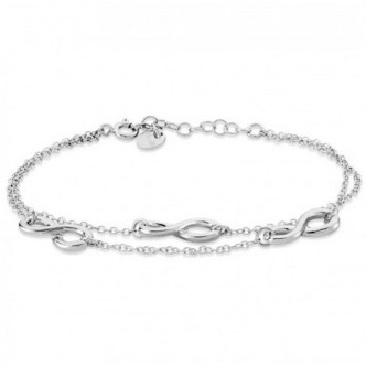 1 - Stroili Silver 925 double strand woman bracelet infinity with zircons 1601437