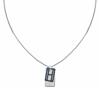 1 - Tommy Hilfiger men's necklace with double plate in steel 2790449