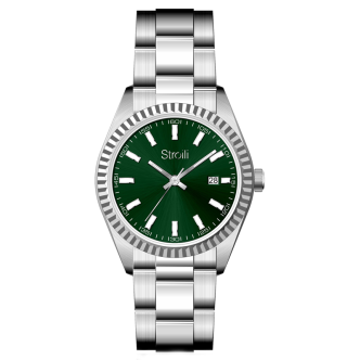 1 - Orologio uomo Stroili Davos 1683274 acciaio fondo verde