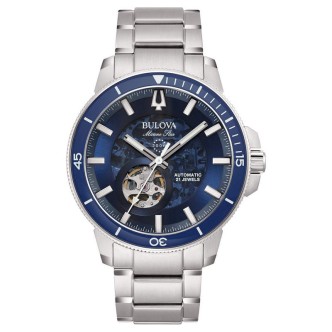 1 - Orologio automatico meccanico uomo Bulova Marine Star 96A289 acciaio fondo blu