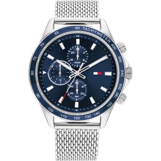 1 - Tommy Hilfiger Miles men's chronograph watch steel blue background 1792018