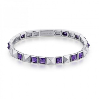 1 - Bracciale donna Rosato Cubica RZCU74 Argento 925 con zirconi tanzanite e borchie