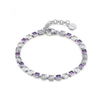 1 - Rosato Cubica woman bracelet RZCU77 925 silver with tanzanite zircons and studs